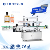 ZONESUN ZS-TB501 machine d'étiquetage de coin de bouteille carrée à trois côtés d'autocollant automatique
