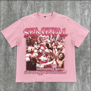 À la mode Boxy goutte épaule t-shirt personnalisé Vintage coton imprimé t-shirts concepteur surdimensionné Streetwear hommes T-shirts - Product Image 3