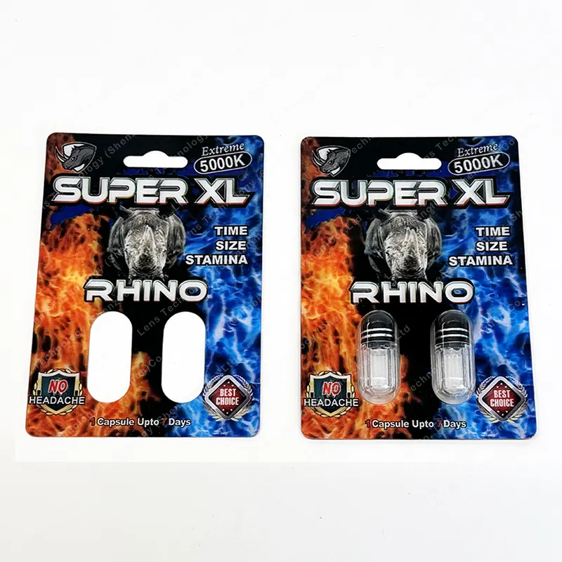 علبة كابسولات Rhino 69 سلسلة حبوب منع الحمل بسعر المصنع علبة ورقية ثلاثية الأبعاد عليها بطاقة