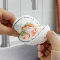 Éponges de nettoyage réutilisables, Double face, antiadhésives, en Cellulose, en pâte de bois compressée
