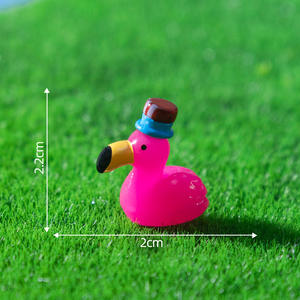 5 estilos lindo sombrero pequeño flamencos para ocultar Rosa Mini resina flamenco patos figuritas para jardín de hadas casa de muñecas paisaje en miniatura - Product Image 6