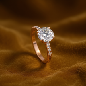 Anello di Fidanzamento Classico da Donna Mehmet Yildiz in Oro Rosa con Diamante Naturale Taglio Brillante Rotondo Colore D - Product Image 2