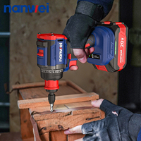 Perceuse sans fil 4-en-1 20V avec plusieurs têtes, batterie Li-ion, moteur sans balais, kit d'outils électriques sans fil pour le bricolage