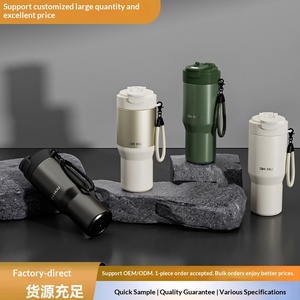 Vaso Térmico de Acero Inoxidable de Gran Capacidad para Coche con Asa y Popote, Diseño Moderno, Separador de Té, Anticaída, Personalizable para Uso en Vehículos - Product Image 4