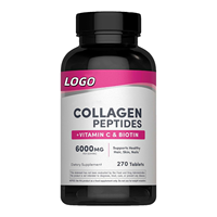 Capsules de collagène bovin nourri à l'herbe avec vitamine C et biotine pour des cheveux, une peau et des ongles sains pour hommes et femmes