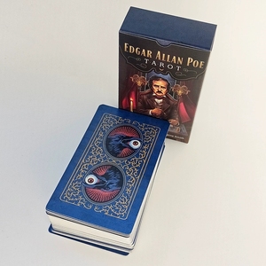 Cartes de tarot gothiques Edgar Allan Poe de qualité supérieure, double face, texture lin gaufré, tarot traditionnel Rider Waite pour collectionneurs - Product Image 1