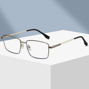 Monture <span class=keywords><strong>de</strong></span> lunettes classique rétro surdimensionnée anti-lumière bleue, en métal, pour hommes et femmes, <span class=keywords><strong>grande</strong></span> <span class=keywords><strong>taille</strong></span>, monture optique pour visages larges - Product Image 2