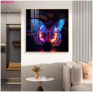 Beliebte Gemälde und Wand kunst Klassische Kristall malerei Schmetterling Gedruckte Rahmen Bild Home Decoration Wand