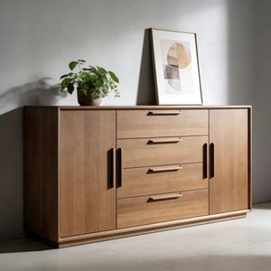 Mesa de TV <span class=keywords><strong>DREAMER</strong></span> de Madera Resistente y Ecológica, Estilo Americano Simple, con Diseño que Ahorra Espacio y Fácil Montaje para Sala de Estar - Product Image 1