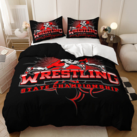 Ensemble de literie personnalisé avec impression numérique 3D sur le thème de la lutte sportive, ensemble de housse de couette WWE, microfibre 500TC