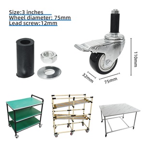 Bánh xe phổ quát 3 inch, 4 inch, 5 inch/Ống ròng rọc với phanh, ống tròn Kính thiên văn, Bánh xe Ống Composite PVC - Product Image 1