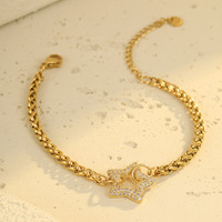 Bracelets en acier inoxydable plaqué or 18 carats pour femmes