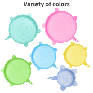 Couvercles extensibles en silicone, 6 pièces, ustensiles de protection des aliments, conteneur en verre universel de stockage, couvercle pour bol frais, pour café - Product Image 4