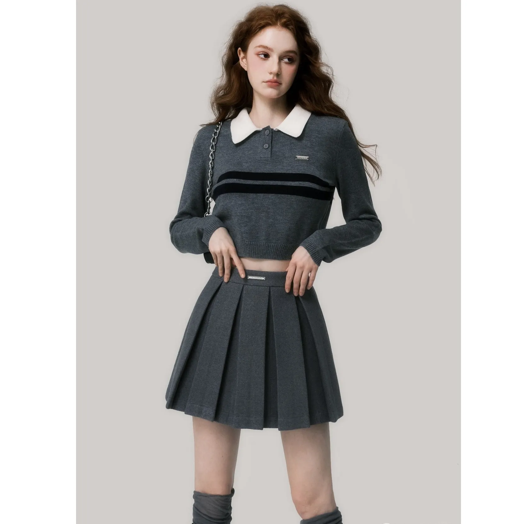 Suéteres de punto para mujeres mayores, Falda de punto de Jacquard, busto de algodón, de punto, personalizado, 2023