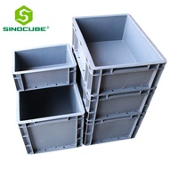 Caisse de transport en plastique robuste Sinocube Euro Container Logistic, grande boîte de manutention empilable, emboîtable et recyclable