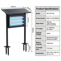 Lampe anti-moustiques industrielle solaire commerciale en gros pour extérieur, panneau 920 mm, 3 tubes UV, fabricant B2B