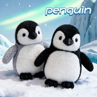 Boneka Penguin Gemuk Lucu, Boneka Hewan Penguin Lembut dan Tebal, Boneka Plushie Arktik Realistis, Hadiah Anak, Grosir, Pereda Stres