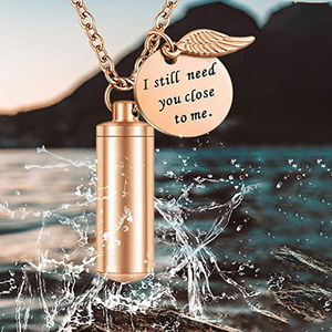 Liontin kenang-kenangan baja tahan karat hewan peliharaan manusia kalung guci silinder untuk Wanita Pria Perhiasan/gantungan kunci abu kremasi - Product Image 4