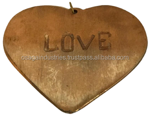CHRISTMAS <b>TREE</b> DECORATION METAL COPPER COLOUR CHRISTMAS HANGING HEART ORNAMENT HIGH QUALITY - Product Image 5
