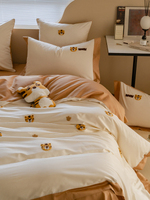 Parure de lit de luxe sur mesure en coton brodé 300 fils, taille King Size, vente en gros