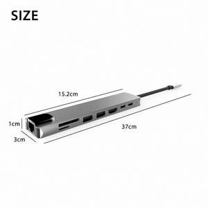 <span class=keywords><strong>8</strong></span> Trong 1 <span class=keywords><strong>USB</strong></span>-C <span class=keywords><strong>Hub</strong></span> Adapter Loại-C Cáp Để 4K 60Hz Chuyển Đổi Ethernet 3.0 <span class=keywords><strong>USB</strong></span> C <span class=keywords><strong>8</strong></span> Trong 1 <span class=keywords><strong>Hub</strong></span> <span class=keywords><strong>USB</strong></span> Sạc Trạm Docking - Product Image 5