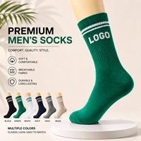 Chaussettes de sport en coton peigné de haute qualité, broderie personnalisée, jacquard, pour hommes, femmes, unisexe, logo personnalisé