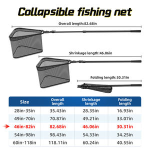 Red de Pesca Manual Olding con Mango de Aluminio y Malla de Nylon, Longitud Ajustable de 0.9m-3m, Apertura Rápida, Herramienta de Pesca Portátil - Product Image 5