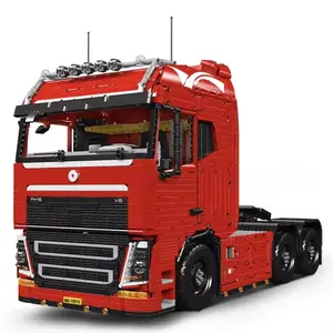 2024 формы король 19015 пневматический Трактор Модель дистанционное управление инженерный грузовик DIY строительные блоки наборы для детей подарок