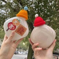 Botol Mini Kotak Baru Kreatif Sekali Pakai PET untuk Minuman Teh Susu 500ml, Teh Susu, Jus, Botol Plastik