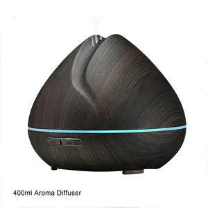 Diffuser Aroma Minyak Esensial LED 7 Warna, Penyebar Aroma Minyak Esensial Desain Persik 400Ml