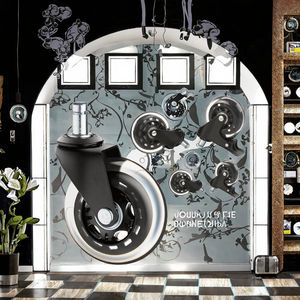 Ruedas giratorias de acero <span class=keywords><strong>VIMA</strong></span> de 2 pulgadas para silla de oficina, freno roscado, poliuretano transparente PU con ruedas de vástago de bloqueo - Product Image 3