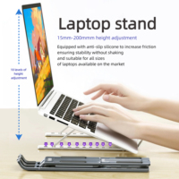 Support de tablette PC pliable réglable avec silicone antidérapant pour tous les modèles, support en plastique portable avec sac de rangement