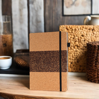 Carnet A5 avec logo personnalisé Journal écologique en cuir recyclé avec couverture en liège Reliure à feuilles mobiles pour la prise de notes Cadeau