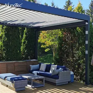 Automatische wasserdichte Aluminium-Pavillon-Garten überdachung im Freien mit Seiten