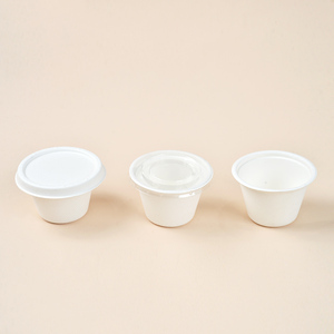 Eco friendly 4oz biodegradable bagazo porción olla taza desechable caña de azúcar papel salsa taza - Product Image 1