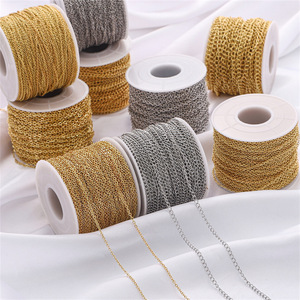 Rollo de Cadenas de Eslabones en O de Acero Inoxidable al por Mayor, Impermeables con Baño de Oro PVD de 18k, Extensión para Fabricación de Joyería DIY - Product Image 2
