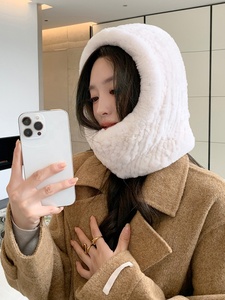 Thỏ <span class=keywords><strong>hat</strong></span> Rex Thỏ lông <span class=keywords><strong>hat</strong></span> & khăn Set cho phụ nữ - Product Image 2