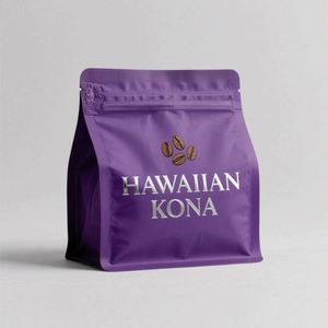 Custom Matte Gravure Printing Recyclable Stand <b>Square</b> Bottom Brown Kraft Paper Coffee <b>Bean</b> Packaging Pouches Window PE Zipper - Product Image 1