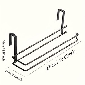 Estante colgante de hierro Yongchang para gabinete de cocina, organizador de almacenamiento de 1 nivel montado en la pared para papel higiénico, pañuelos y film transparente. - Product Image 2
