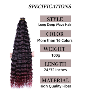 Vente en gros Kannekalon pour <span class=keywords><strong>Freetress</strong></span> Twist Tressage synthétique Tresses au crochet Extensions de cheveux Vague profonde En vrac Crochet Cheveux Tresse - Product Image 2