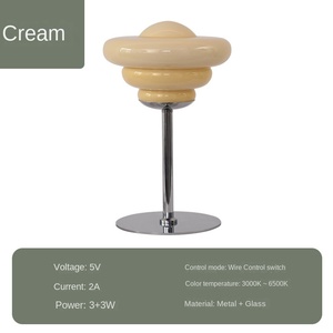 Lámpara de Ambiente Estilo Coreano, Lámpara de Mesa Decorativa con Diseño de Concha Estilo Bauhaus Antiguo, Alimentación USB, Control de Botón - Product Image 5