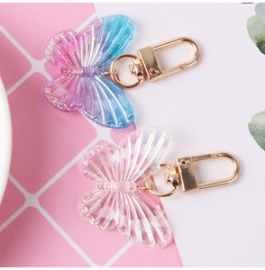 Porte-clés Papillon en Acrylique Exquis et Tendance, Pendentif Papillon en PVC Coloré de Dessin Animé, Breloque de Sac, Porte-clés de Voiture, Dragonne - Product Image 6