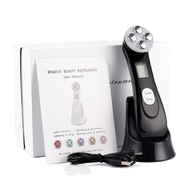 5 in 1 Handheld Face Rejuvenation Roller Neck Massager Home Use Led Photon Anti Wrinkle Beauty Instrument