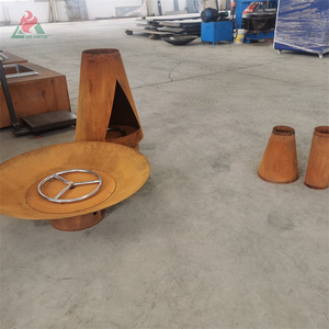 Foyer en acier corten <span class=keywords><strong>de</strong></span> 100x100cm, fosse <span class=keywords><strong>de</strong></span> feu et bol d'eau - Product Image 3