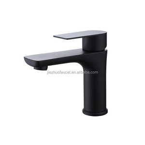 Grifo Monomando Moderno de Acero Inoxidable Negro con Válvula Cerámica para Calentador de Agua, Accesorios para Lavabo de Baño Exterior - Product Image 1