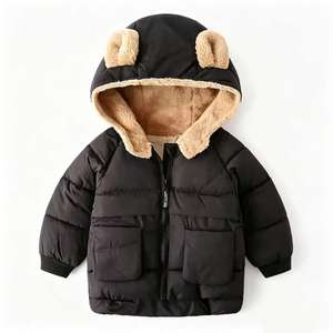 Vêtements d'extérieur pour enfants en coton à capuche avec oreilles d'ours, mignons, pour garçons et filles, de haute qualité, épais et coupe-vent, vente en gros - Product Image 4