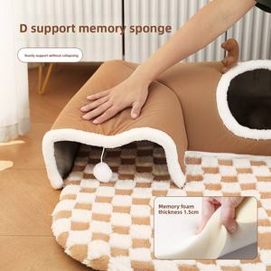 Cama para gatos cerrada multifuncional de lujo, escondite cálido para gatitos de 4 estaciones con sensación de seguridad de túnel, espacio privado para gatitos - Product Image 6