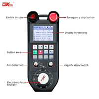 WiXHC Industriel 433 MHz Laser Cutting Wireless Electronic MPG Handwheel Modbus TCP 2.8 Inch Color Screen Manual Pulse Generator