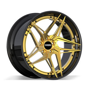 Jantes forgées HQG <span class=keywords><strong>2</strong></span> pièces 17 18 19 20 22 23 24 pouces 5x112 5x114.3 5x130 noir brillant Full Face 6061 T6 Roues forgées pour AUDI Q2L - Product Image 1