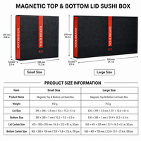 Porta Alimentos Japoneses con Logotipo Impreso en UV Premium, Fijación Adhesiva en las Cuatro Esquinas y Mecanismo de Cierre Magnético para Empaque de Comida Rápida